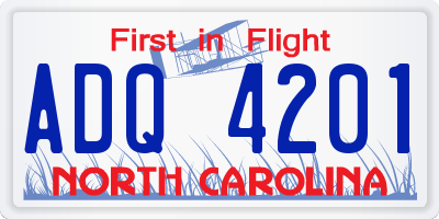 NC license plate ADQ4201