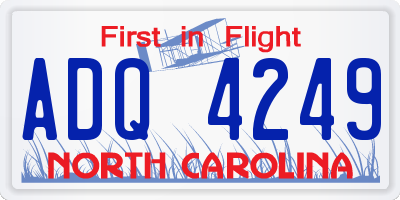 NC license plate ADQ4249