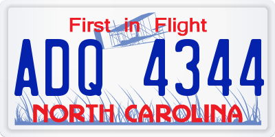 NC license plate ADQ4344