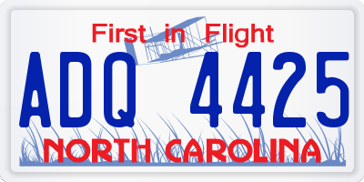 NC license plate ADQ4425