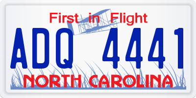 NC license plate ADQ4441