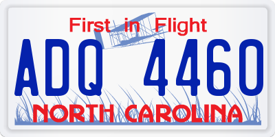 NC license plate ADQ4460