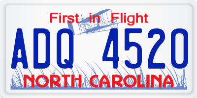 NC license plate ADQ4520