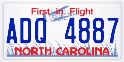 NC license plate ADQ4887