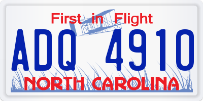 NC license plate ADQ4910