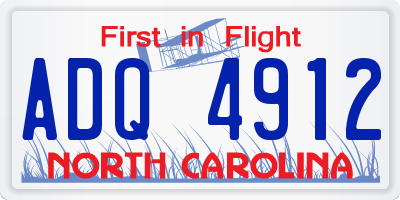 NC license plate ADQ4912