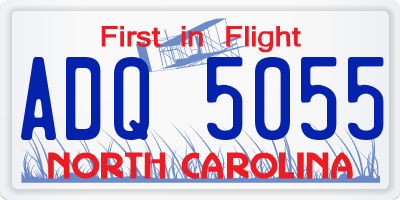 NC license plate ADQ5055