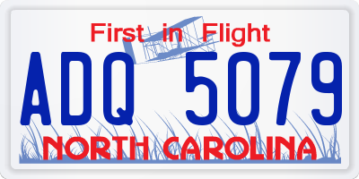 NC license plate ADQ5079