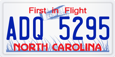 NC license plate ADQ5295