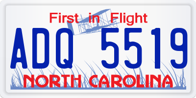 NC license plate ADQ5519