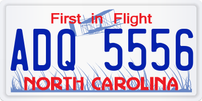 NC license plate ADQ5556