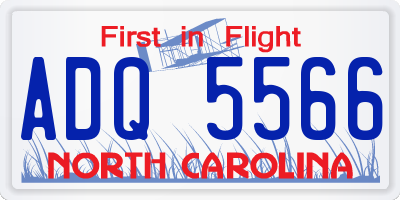 NC license plate ADQ5566