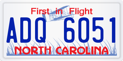 NC license plate ADQ6051
