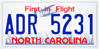 NC license plate ADR5231
