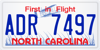 NC license plate ADR7497