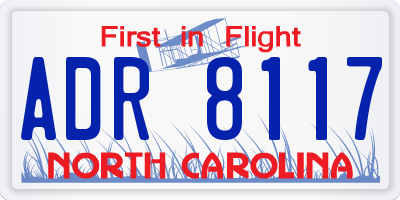 NC license plate ADR8117