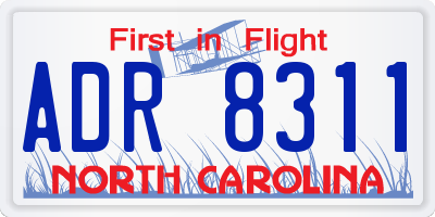 NC license plate ADR8311