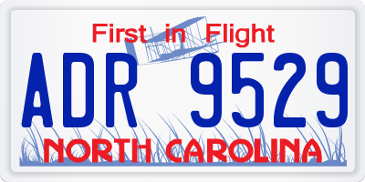 NC license plate ADR9529