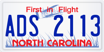 NC license plate ADS2113