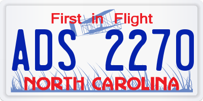 NC license plate ADS2270