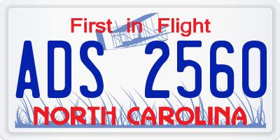 NC license plate ADS2560