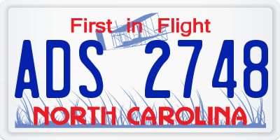 NC license plate ADS2748