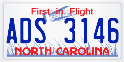 NC license plate ADS3146