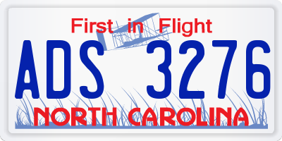 NC license plate ADS3276