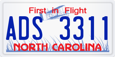 NC license plate ADS3311