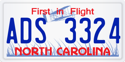 NC license plate ADS3324
