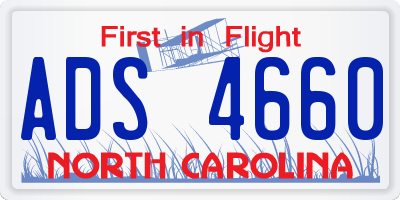 NC license plate ADS4660