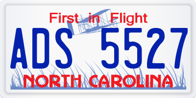 NC license plate ADS5527