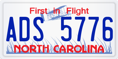 NC license plate ADS5776
