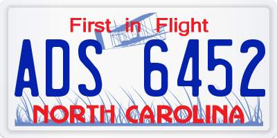 NC license plate ADS6452