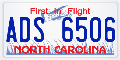 NC license plate ADS6506