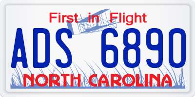 NC license plate ADS6890