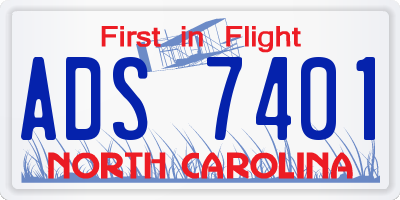 NC license plate ADS7401