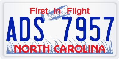 NC license plate ADS7957