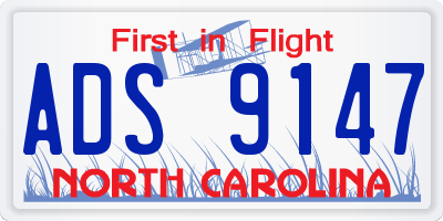NC license plate ADS9147