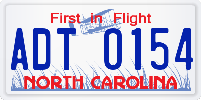 NC license plate ADT0154