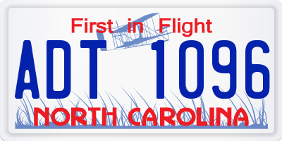 NC license plate ADT1096
