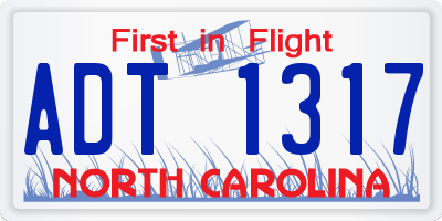 NC license plate ADT1317