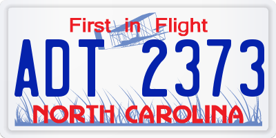 NC license plate ADT2373