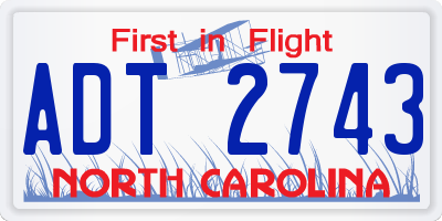 NC license plate ADT2743