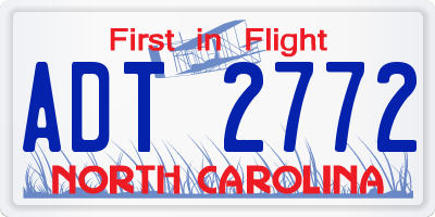 NC license plate ADT2772
