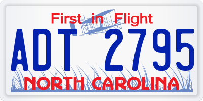 NC license plate ADT2795