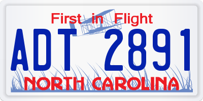 NC license plate ADT2891