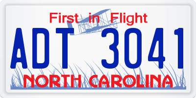 NC license plate ADT3041