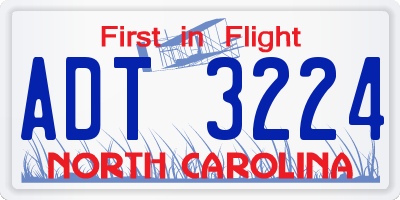 NC license plate ADT3224