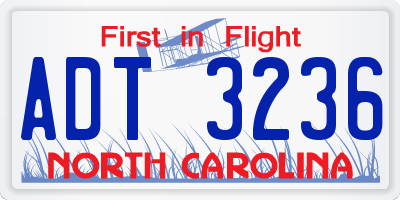 NC license plate ADT3236